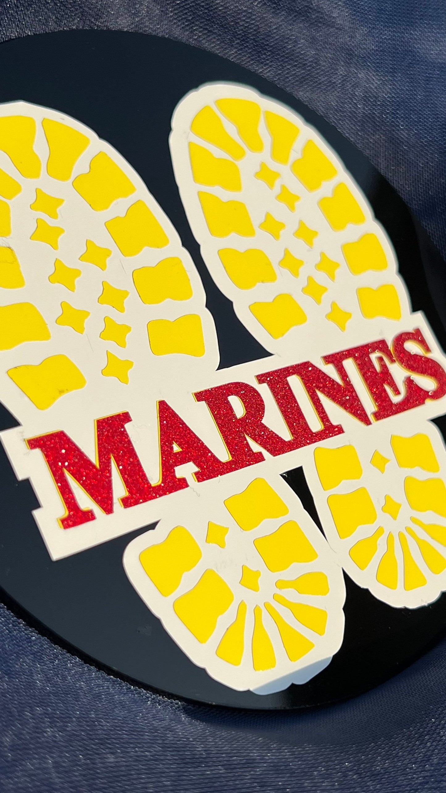USMC Decal: Yellow Footprints - Semper Fi - The Few. The Proud. USMC License #286-23