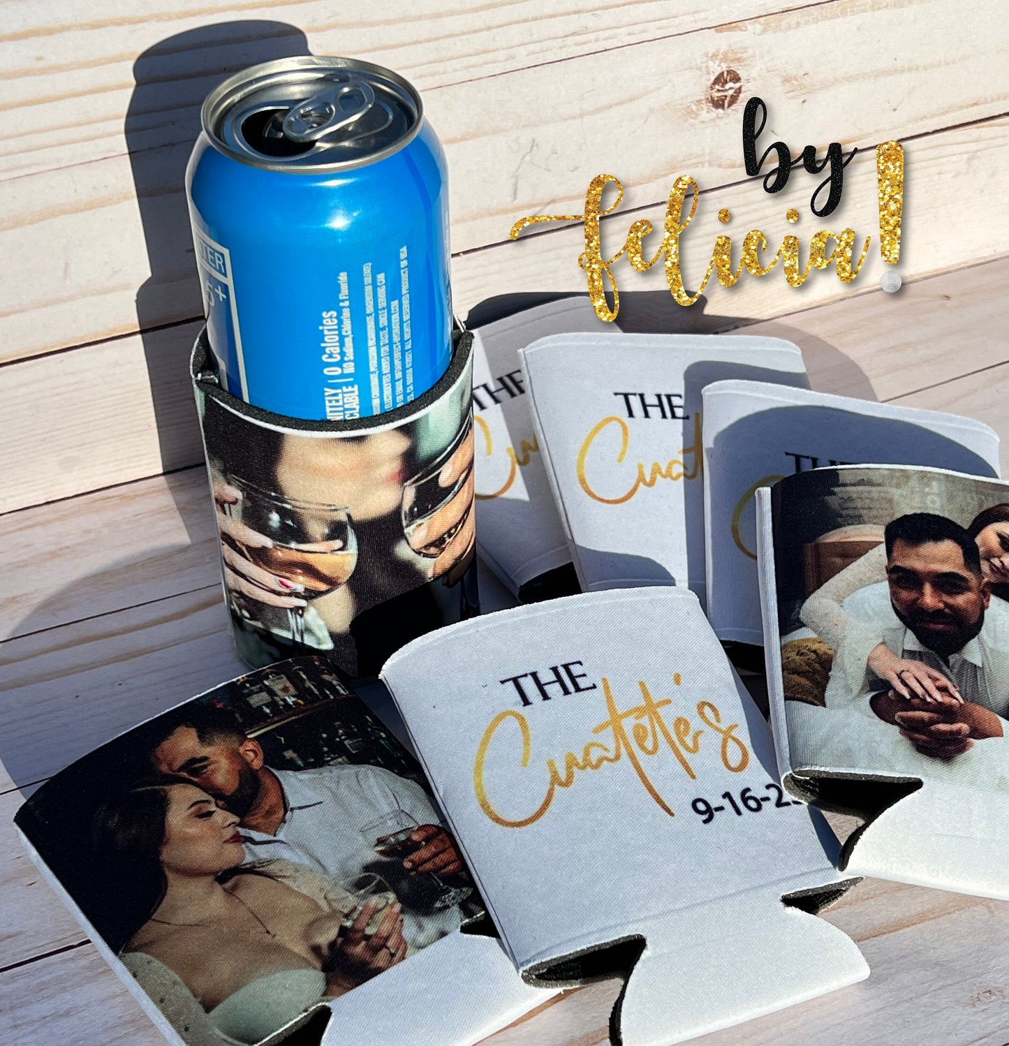 Wedding Can Cooler Holder, Custom Can Holder, Slim Can Holder, Personalized can holder, Seltzer can holder