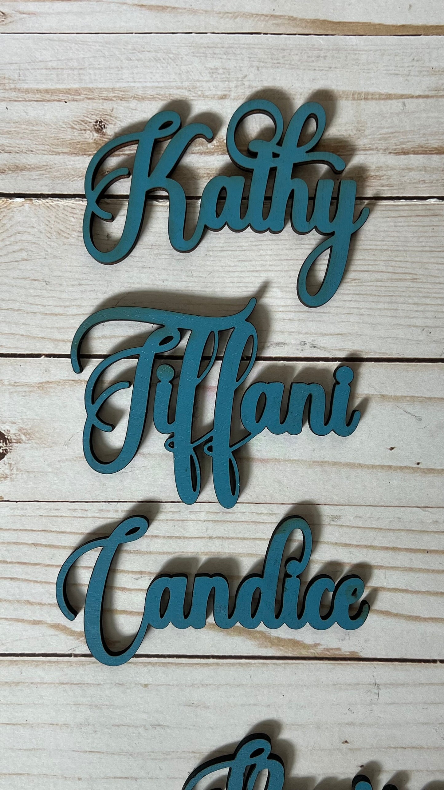 Personalized Wood Wedding Place Cards: Custom Name Tags