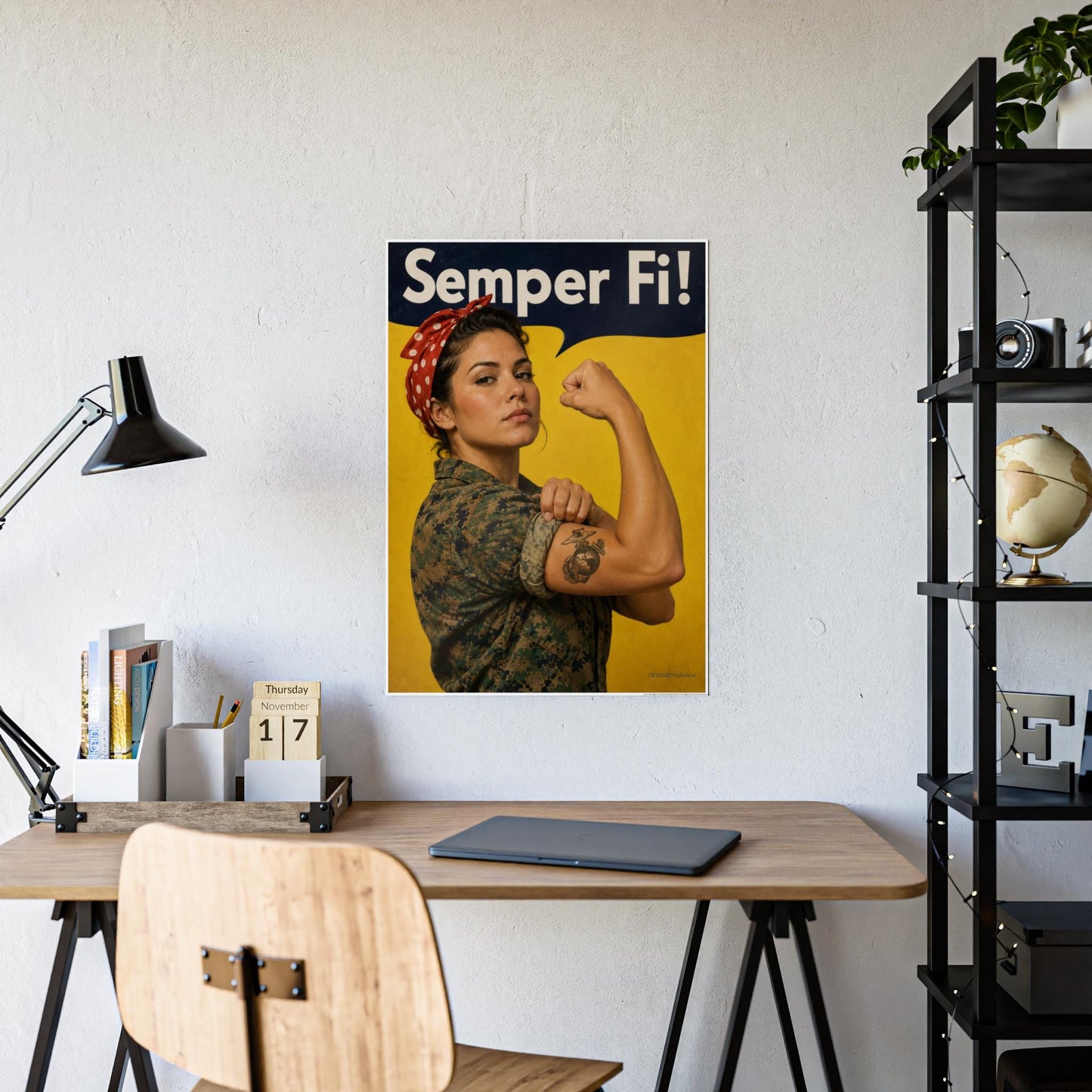 Female Marine Semper Fi Poster, No High and Tight But Ready to Fight Poster, Female Marine Wall Art