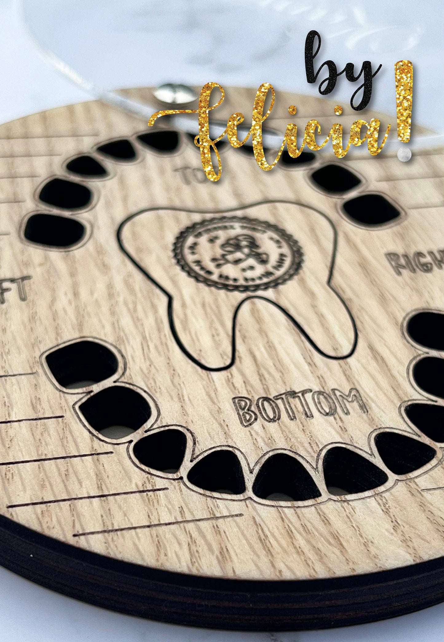 Personalized Wooden Tooth Fairy Box: Red Oak Baby Teeth Keepsake