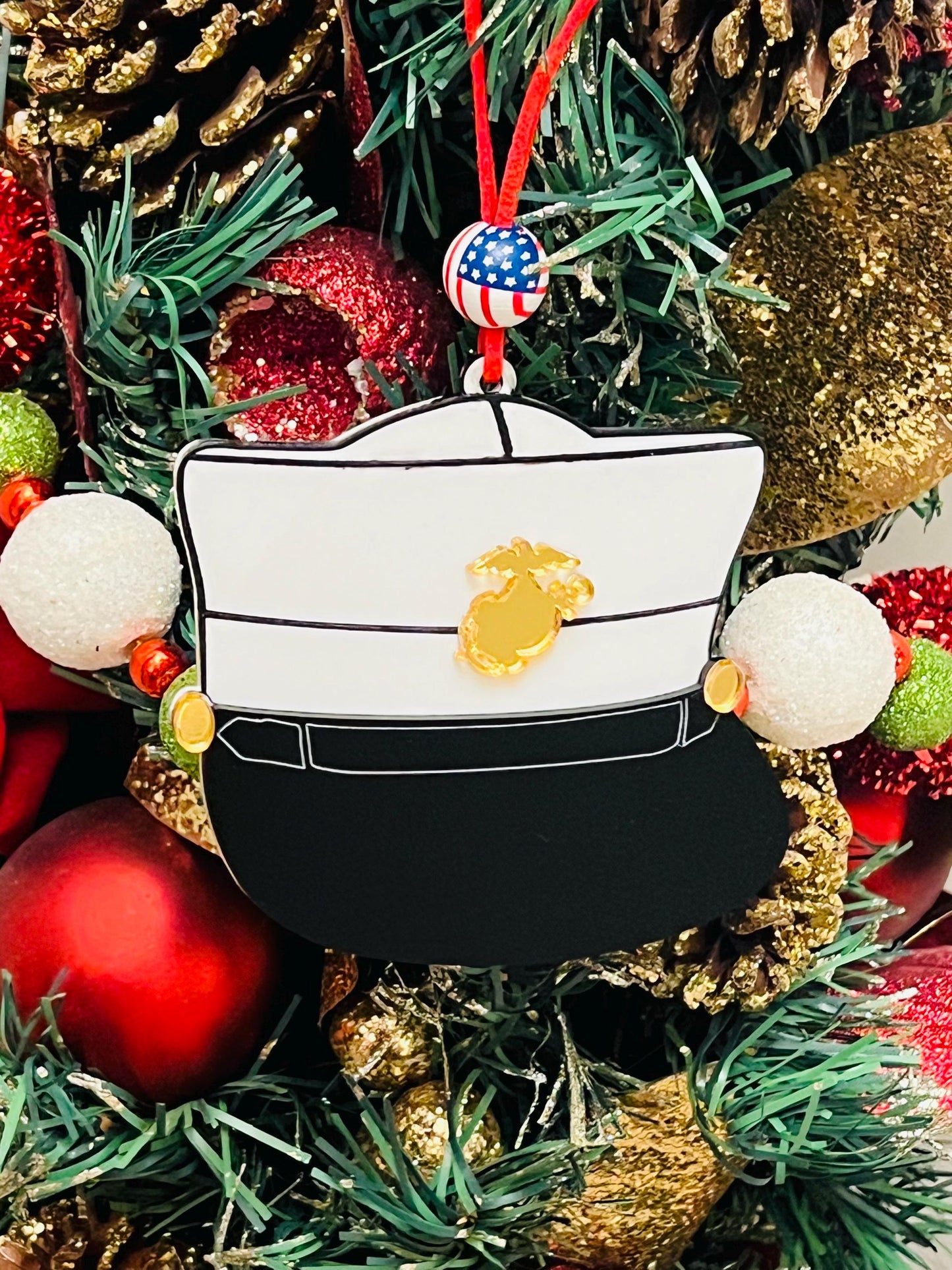 USMC Dress Blues Cover Ornament: Marine Corps Gift, USMC License #286-23