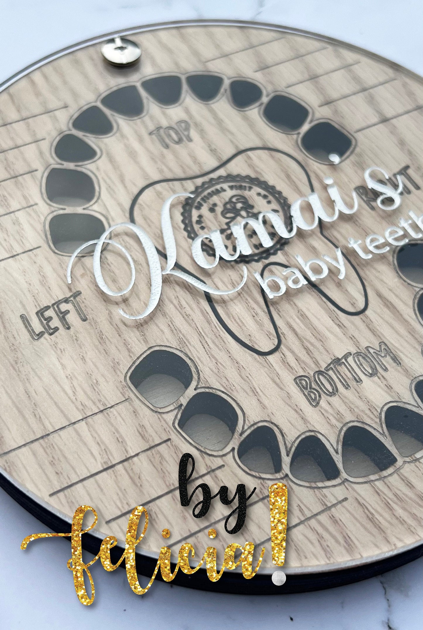 Personalized Wooden Tooth Fairy Box: Red Oak Baby Teeth Keepsake