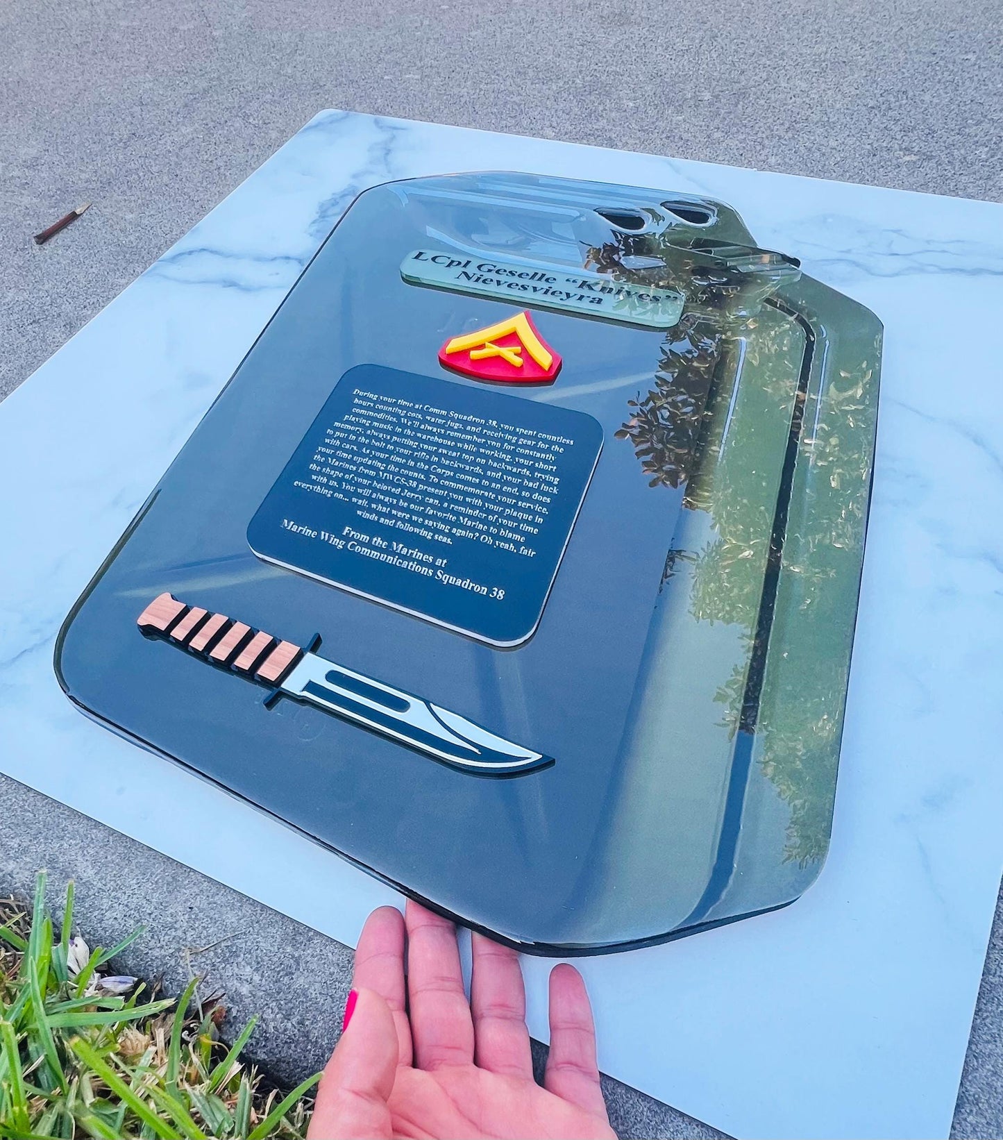 Handmade Marine Corps Retirement Plaque: USMC Gift
