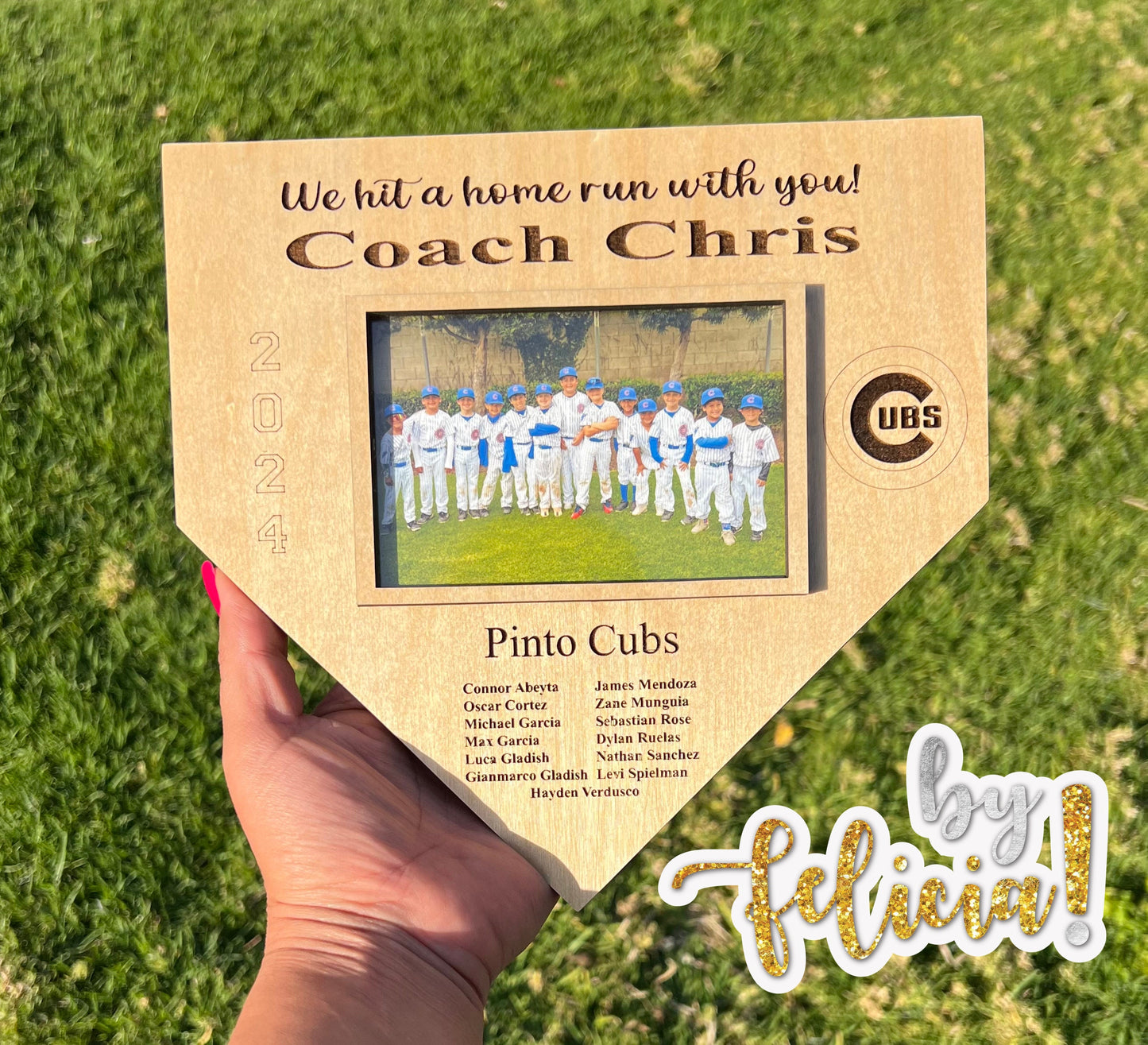 Personalized Baseball Coach Gift: Engraved Photo Frame