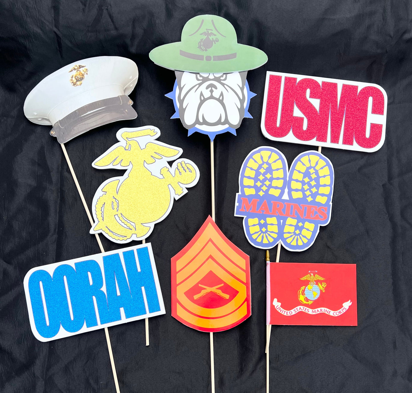 Marine Corps Party Photo Booth Props: USMC Graduation, Ball, Birthday, 250th Marine Corp, USMC License #286-23