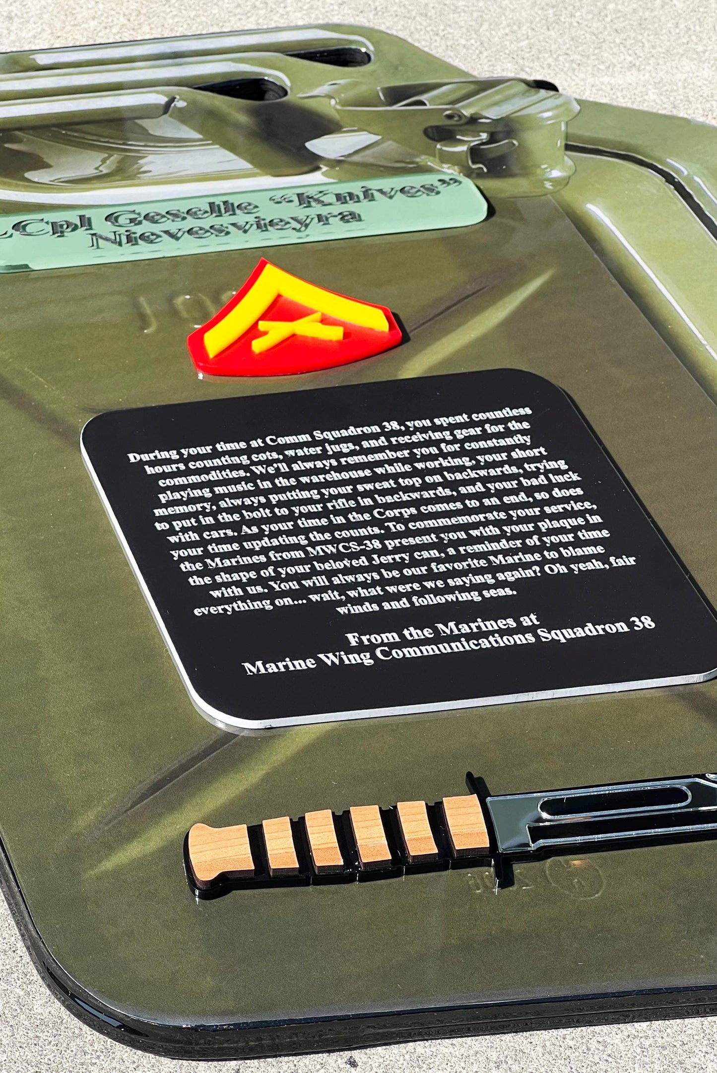 Handmade Marine Corps Retirement Plaque: USMC Gift