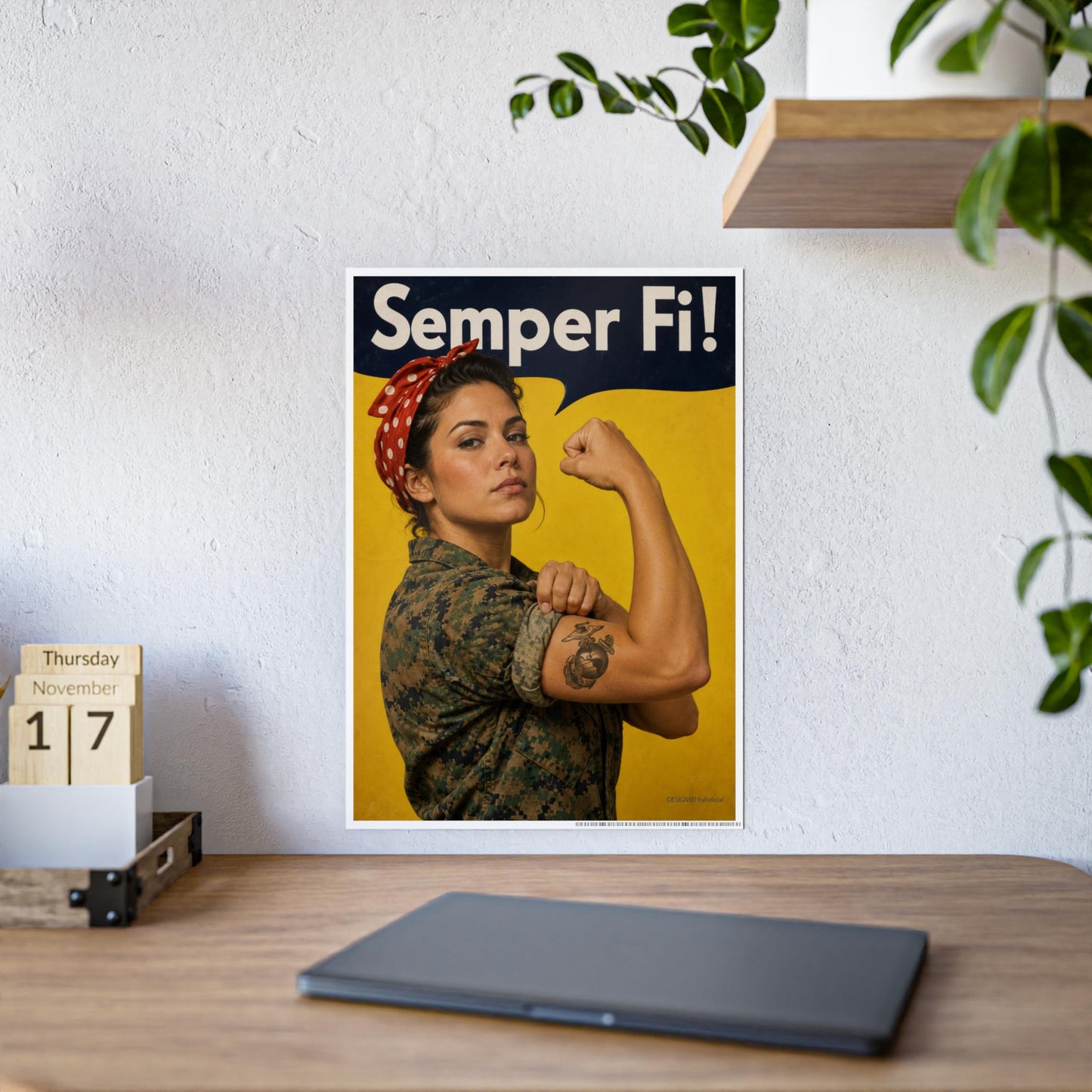 Female Marine Semper Fi Poster, No High and Tight But Ready to Fight Poster, Female Marine Wall Art