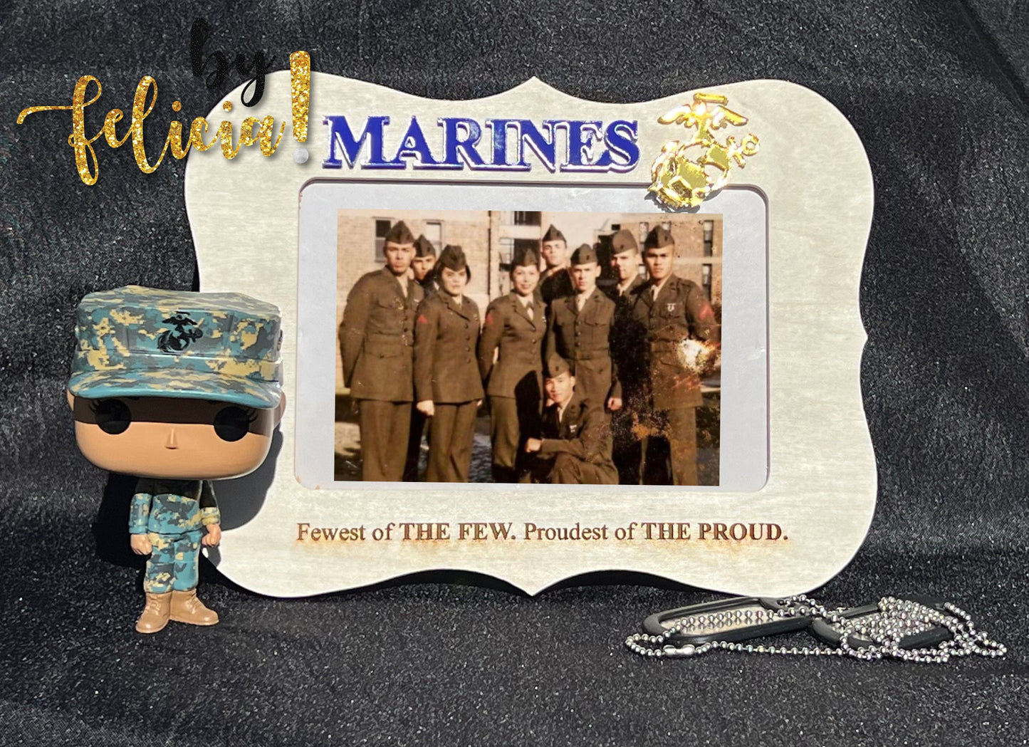Marines Photo Frame, Marines Photo Album, Marines Corps Gifts, Marine Retirement gift, USMC Gifts, Woman Veteran, USMC License #286-23