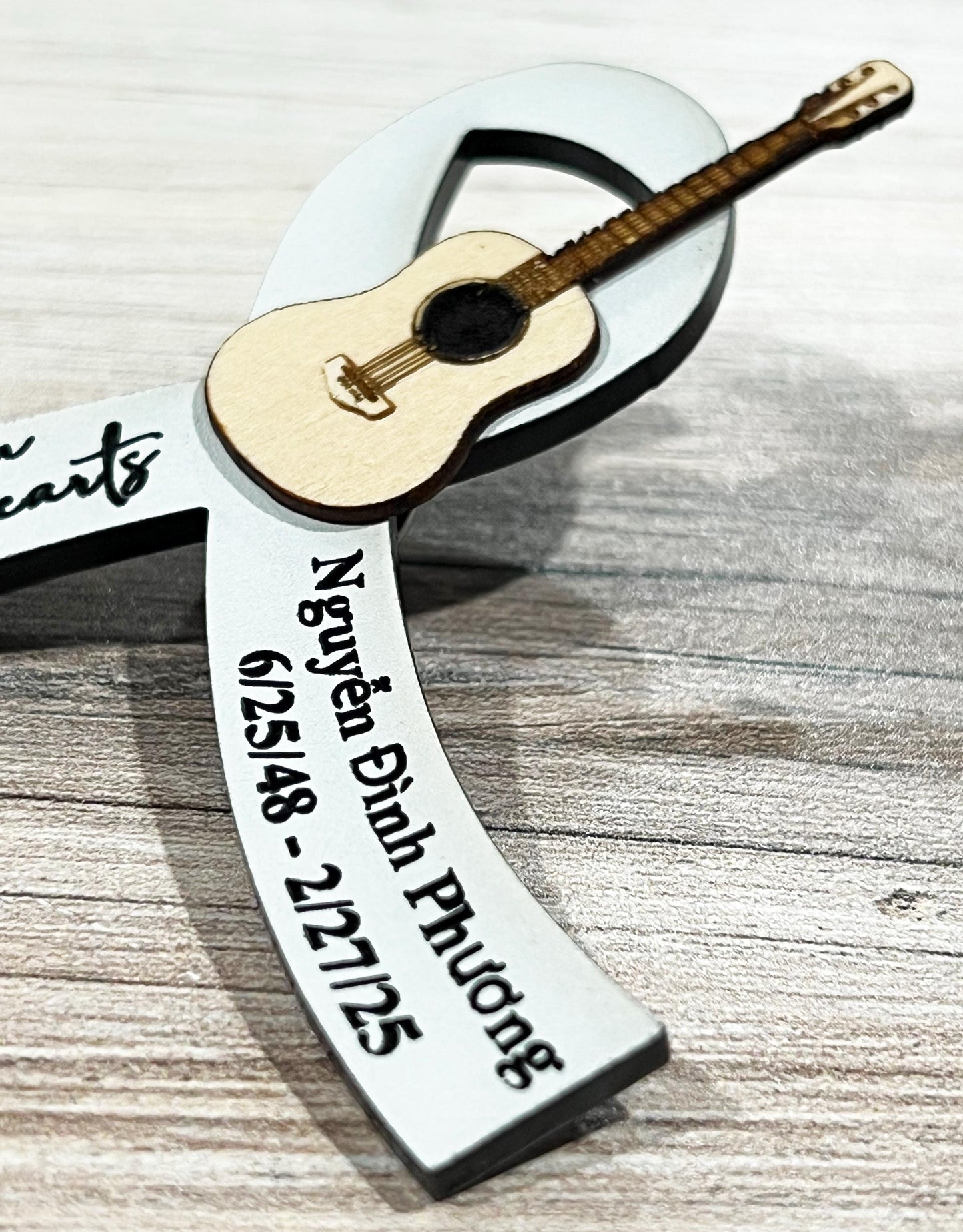 Custom Acrylic Funeral Ribbon Pin, Memorial Gift
