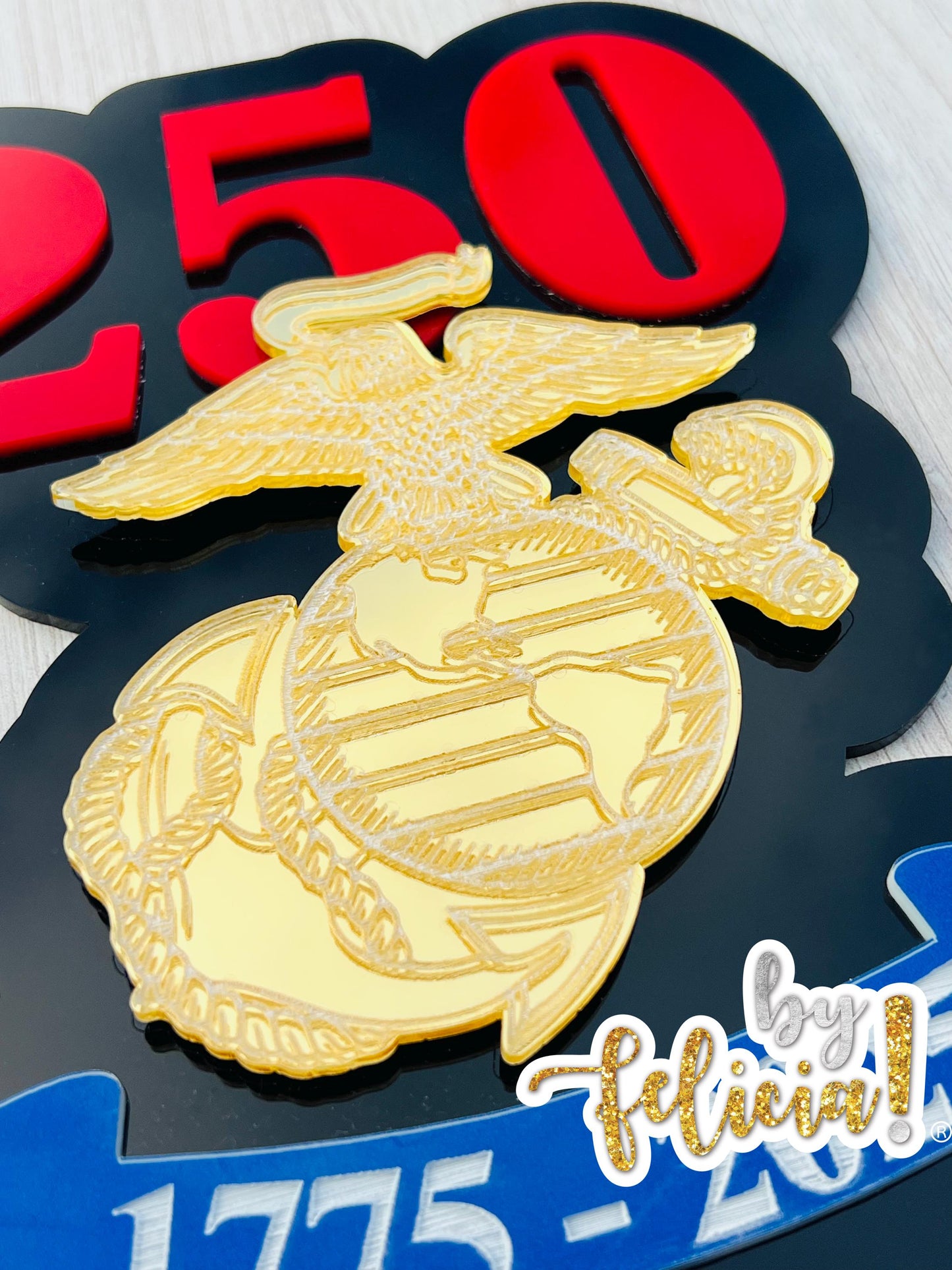 250th Marine Corps Birthday Cake Topper: USMC Party Decor, USMC License #286-23