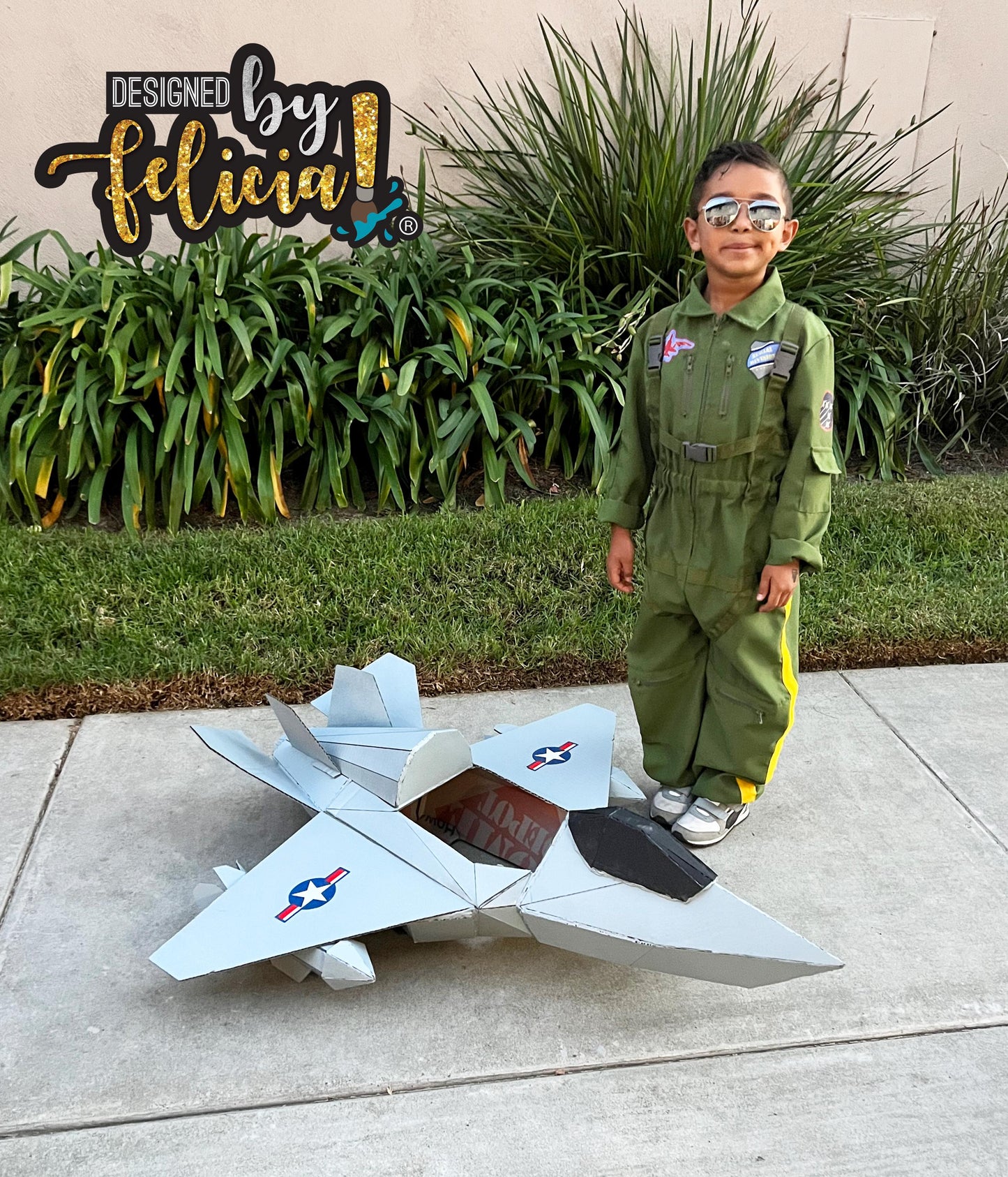 Top Gun Costume, Air Force Costume, Jet Fighter pilot, Cardboard costume patterns, Cardboard costume template, Kids fighter jet party supply