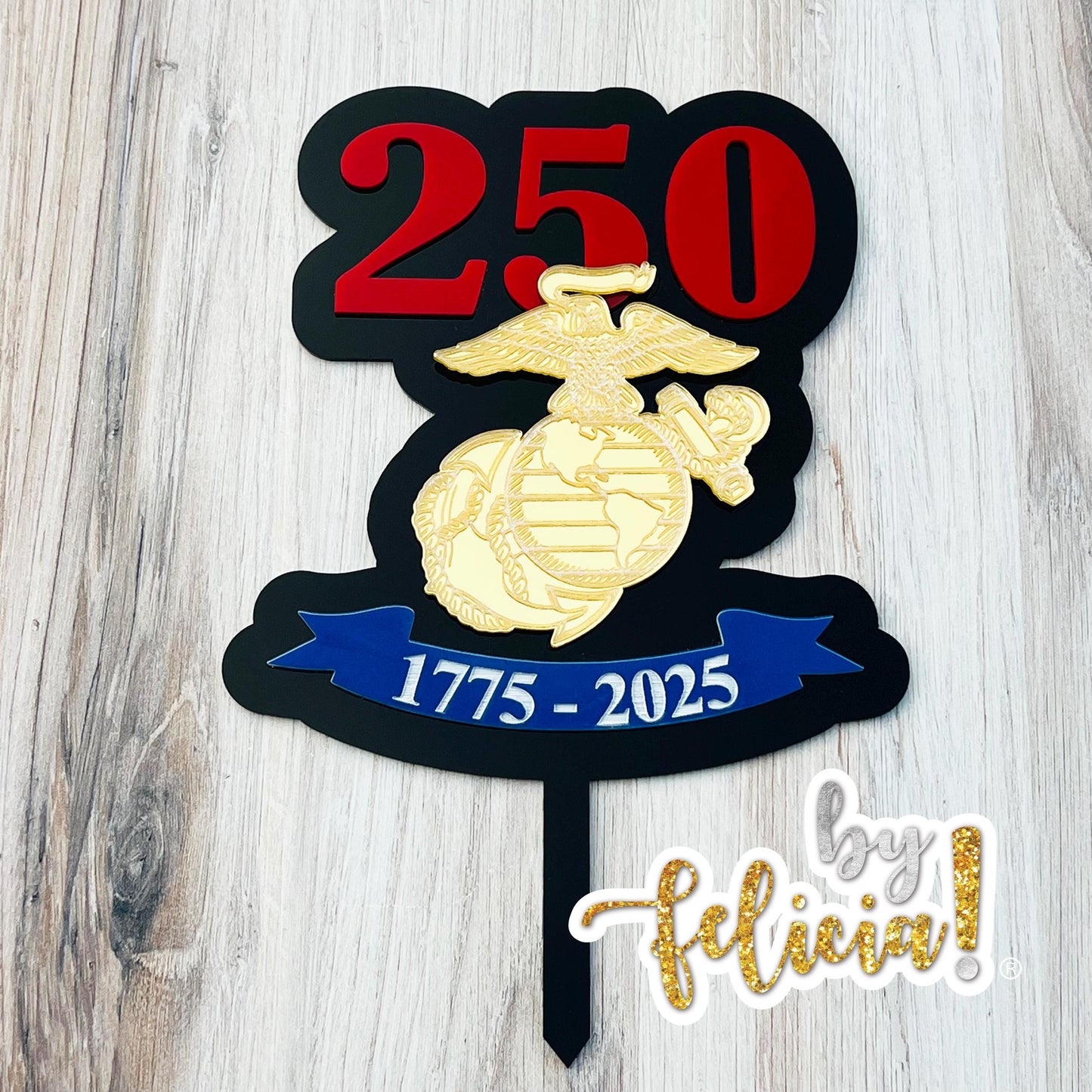 250th Marine Corps Birthday Cake Topper: USMC Party Decor, USMC License #286-23