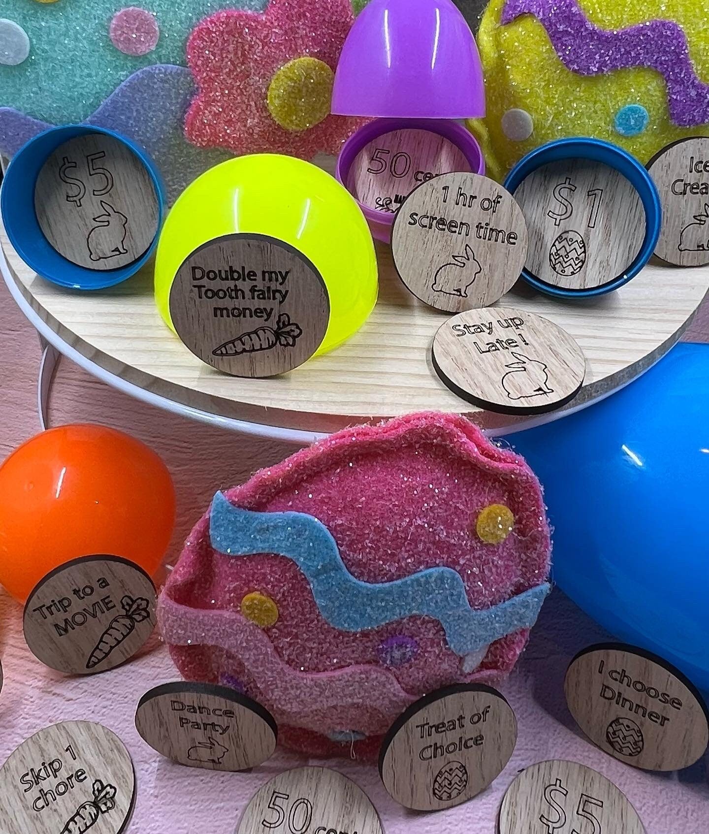 Easter egg tokens, Easter egg coins, Easter egg fillers, Easter basket stuffers, Easter egg tokens for kids, Easter basket stuffers for teen