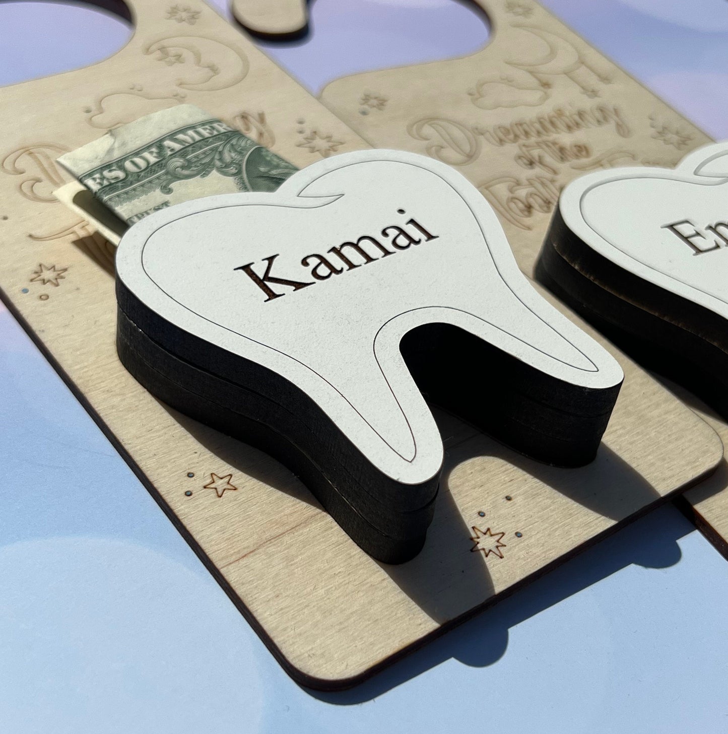 Personalized Tooth Fairy Door Hanger with Money Holder